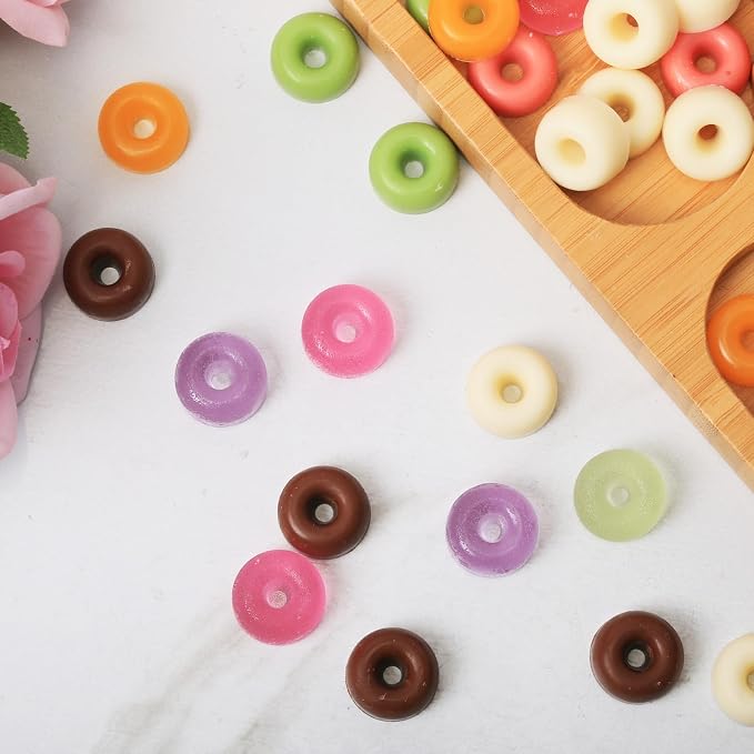 Mini Donut Silicone Mold, 48 Cavities Donut Molds for Chocolate Candy Gummy, Food Grade Silicone Mini Doughnut Molding Trays for Homemade Mint/Snacks/Cake Décor, 2 PCS