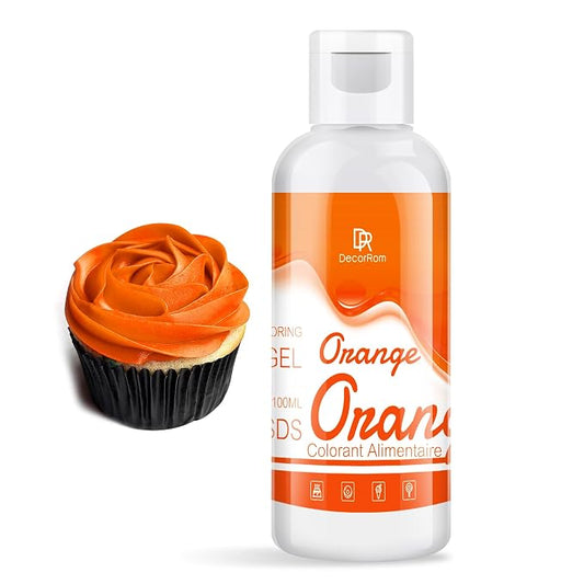 Gel Food Coloring - Vibrant Gel Food Coloring for Baking, Cake Decorating, Easter Egg - Concentrated Flavorless Edible Food Color Dye for Icing, Fondant, Drinks, Cookie, DIY Crafts - 4.5 oz (Orange)