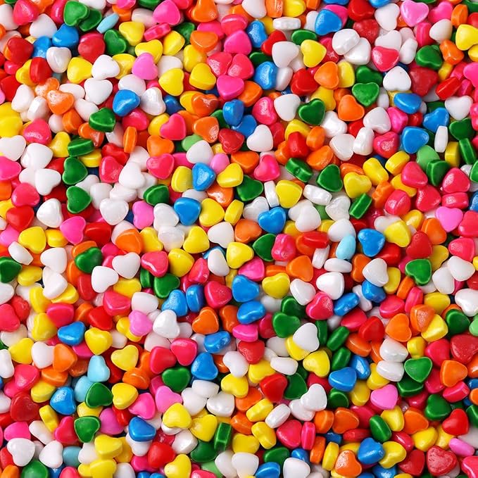 Bayep Rainbow Sprinkles for Cake Decorating Heart Bulk Sprinkles for Ice Cream, Cookies, Baking, Cupcake Topper Colorful Sprinkles Perfect for Birthday Party Christmas Holiday Supplies 3.52 Ounce