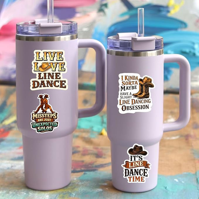 10pcs Line Dance Sticker Pack – Fun Quotes, Dancing Designs, and Line Dance Humor – Perfect for Line Dance Lovers and Enthusiasts