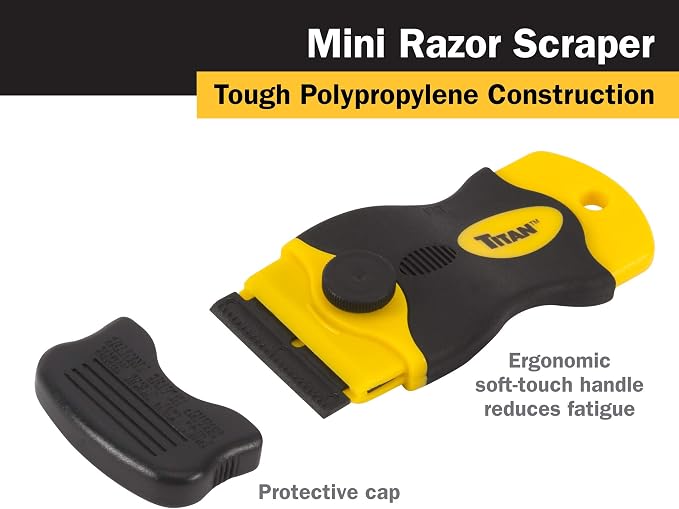 Titan Tools 17014 4-Inch Mini Razor Scraper with (20) Non-Marring Plastic Blades