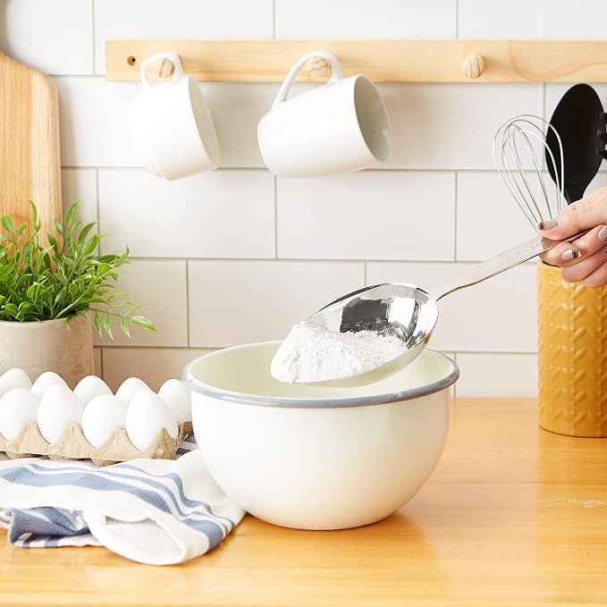 RSVP International Endurance Stainless Steel Measuring Scoop Collection, Oval, 1-Cup
