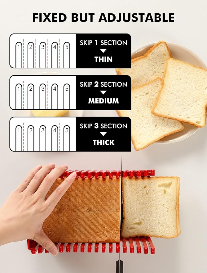 Bread Slicer for Homemade Bread Loaf Bagels, Bread Slicing Guide Easy to Clean Flodable and Campact Bread Cutter without BPA