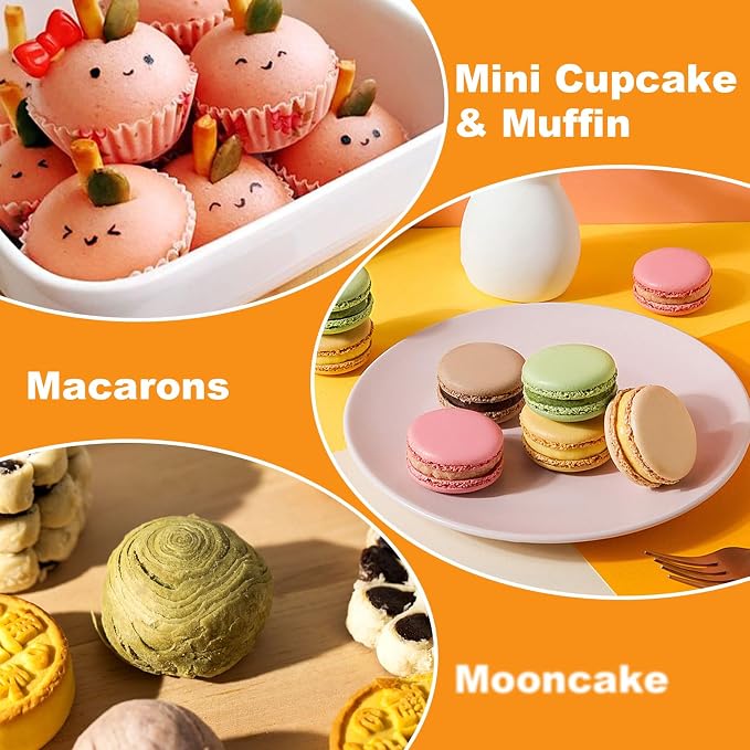 WOPPLXY 200 Pcs Mini Cake Containers, Clear Plastic Small Cupcake Boxes with Dome Lids, Mini Cupcake Container, Mini Flan Container for Individual Cookies Cheesecake Mooncake Desserts