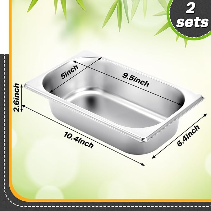 Funnymoom 2 Pcs Stainless Steel Loaf Pans 9.5 x 5 Inch Bread Baking Pans Bakeware for Kitchen Baking Bread Cake Toast Casseroles Vegetables Dishwasher Safe