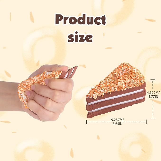 Anboor 2PCS Squishies Chocolate Cake Slow Rising Kawaii Scented Bread Squishies Squishys Fidget Novelty Toys for Kids Adults Autism Birthday Gift