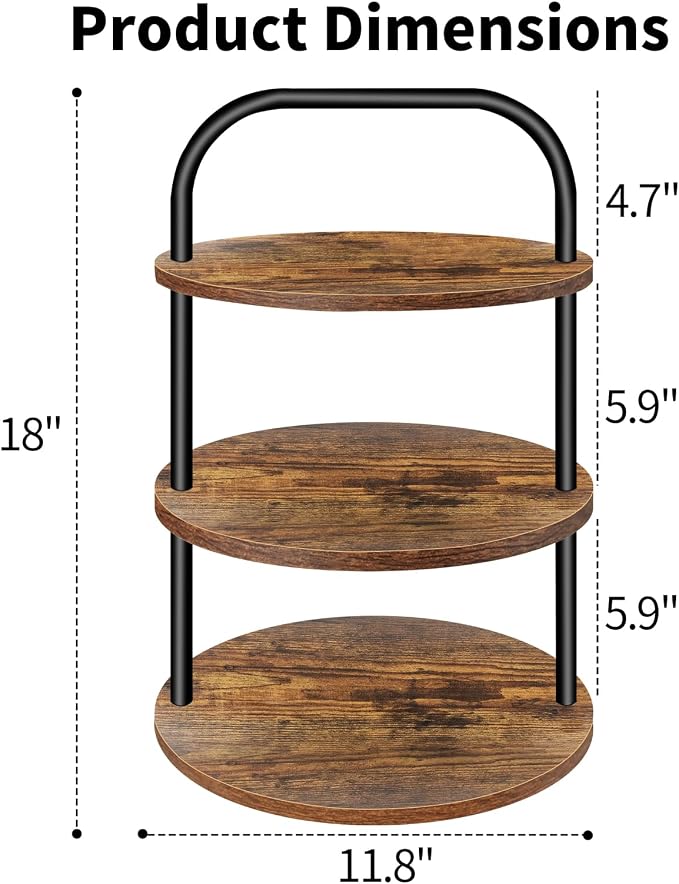 Cupcake Stand, 360° Rotating Wooden Cupcake Stand 3 Tier Large Dessert Table Display Set Cupcake Tower Tiered Tray Stand Serving Tray for Party Supplies Vendor Display Farmhouse Decor (2 Pack)