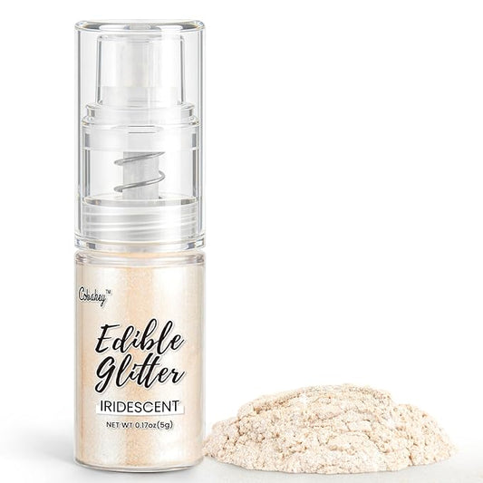 Iridescent Edible Glitter Spray, 5g Edible Glitter for Cocktails, Cobakey Luster Dust Edible for Cake Decorating, Drinks, Baking, Chocolate, Strawberrie