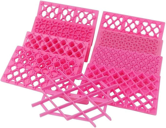 Cake Fondant Embossing Mould,9 Pack Different Patterns Fondant Embosser,Lace Flower Cookie Cutter Set,Diamond Shaped Biscuit Molds,Cake Fondant CupCake Decorating