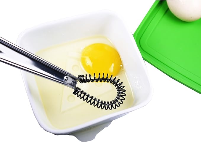 Stainless Steel Mini Spring Egg Beater Silicone Whisk Magic Hand Held Sauce Stirrer Blender Milk Frother Foamer Coffee Mixer (Silicone Coil)