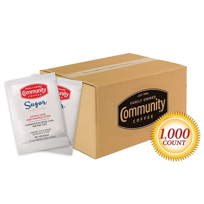 Community Coffee Sugar Bulk Pack, 1000 Count (Pack of 2)