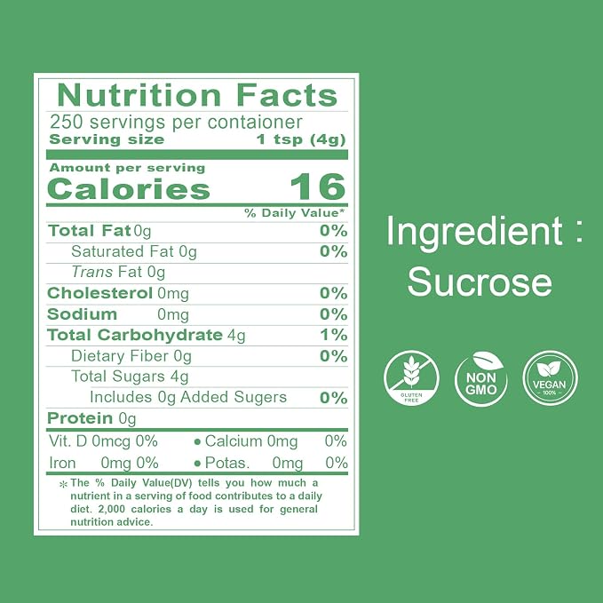 SUN RIGHT Natural Crystal Rock Sugar – Pure Cane Sweetener for Baking, Desserts, Tea, Coffee, Beverages, Non-GMO, Vegan | 2.2lb | Pack of 3