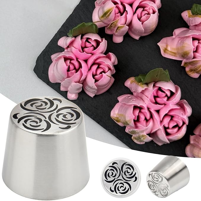 Piping Nozzle Extra Large Russian Piping Tips for Stainless Steel Flower Frosting Nozzles Cake Decorating Baking tool for Buttercream, Cupcakes Cookies Icing Tips