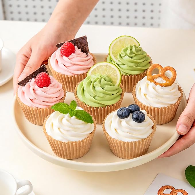 VISRIE 500Pcs Standard Cupcake Liners, Greaseproof & Non-Stick Muffin Liners, Food Grade Cupcake Liners for Baking, Parchment Baking Cups for Cupcakes, Muffins, Nuts