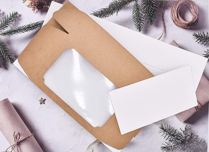 Zealax Kraft Bakery Boxes with Window and Dividers Cookie Packaging Small Treats for Gift Giving, Macaron Boxes Treat Boxes for Mini Cupcakes, Chocolate Covered Strawberries, 10 Pack, 9x6x2.5 Inch
