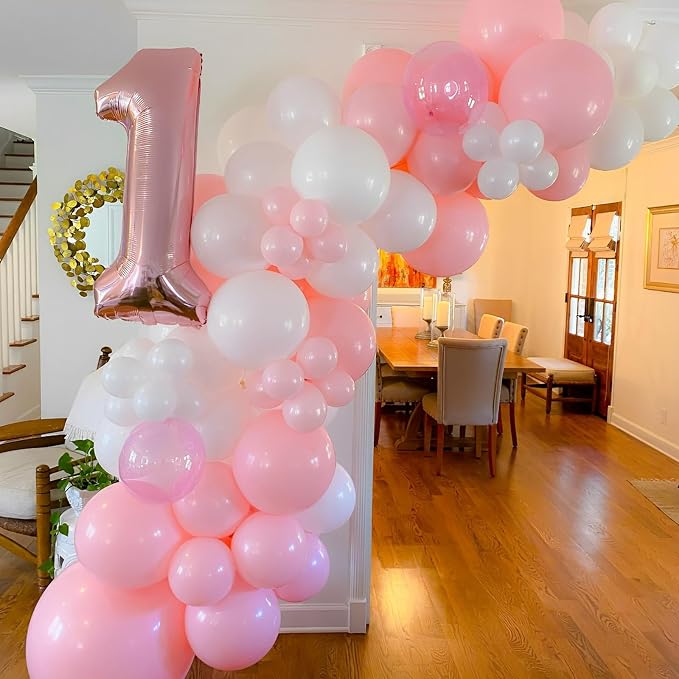 Voircoloria 90pack White Balloons Different Size 18/12/10/5 Inch Pearl White Balloon Garland Arch Kit for Wedding, Birthday, Graduation, Bridal Shower, Baby Shower, Bachelorette Decorations