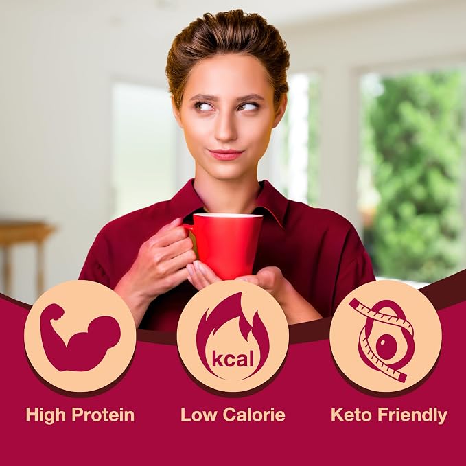 ProtiDIET High Protein Hot Cocoa Mix - Low Fat Hot Chocolate Drink with Collagen - 21 Servings of Smooth and Rich Chocolaty Protein Drink Mix Flavor - 17.6 oz Canister
