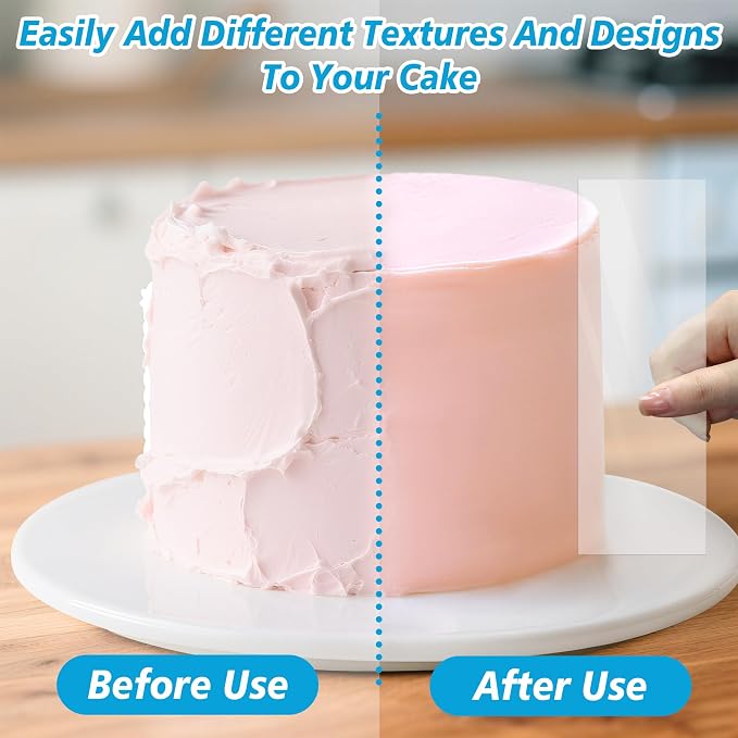 8 Pieces Cake Scraper Smoother, 9.5 In Acrylic Icing Smoother, Double Sided Patterned Edge Cake Combs for Buttercream, DIY Baking Decorating Supplies for Home Bakery (8pcs)