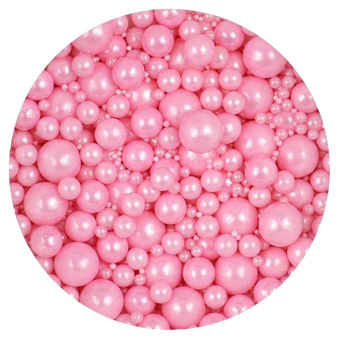 Pink Pearl Sugar Sprinkles 4.58 oz, Pink Sprinkles For Cake Decorating, Pink Sprinkles Edible, Pink Sprinkles For Cupcakes