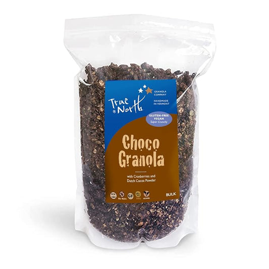 True North Granola – Chocolate Granola Cereal with Dutch-Process Cocoa Powder, Dried Cranberries, Gluten Free, Vegan, All Natural and Non-GMO, Bulk Bag 3 lb.