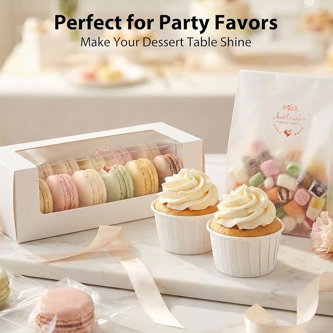 100PCS Handmade with Love Stickers, Gold Round Labels for Bakery Boxes, Cookies Bags, Small Business Packaging, Gift Wrapping, Party Dessert Table Treat Bags & Favor Seals 1.6“ (Rose Gold)