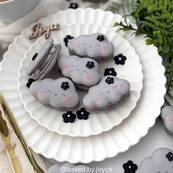 Royal Icing Blossoms | Icing Flowers | Mini Edible | Edible Roses | White Blossoms | Icing Shapes | Sprinkle Mix | Cake Sprinkles | Wedding Flowers | Bulk Sprinkles | by Simply Sucré (162 Flowers, Black Blossoms)