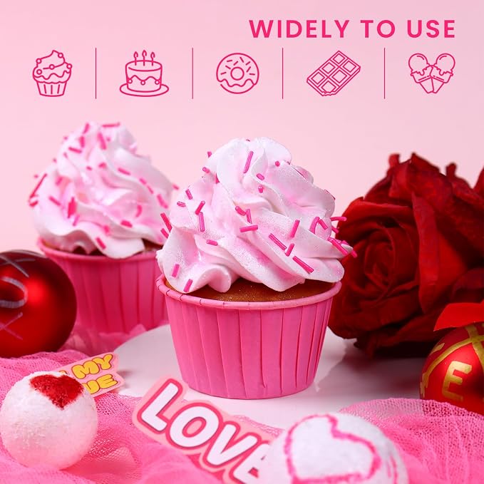 Sujoygar Pink Sprinkles Bulk, Pink Jimmies Sprinkles for Cake Decorating, 1.54 LB Valentine's Cake Sprinkles, Cupcake, Chocolate, Baking, Cookie Sprinkles