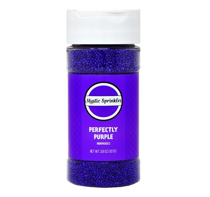 Mystic Sprinkles Solid Color Nonpareils 3.8oz Bottle (Perfectly Purple)