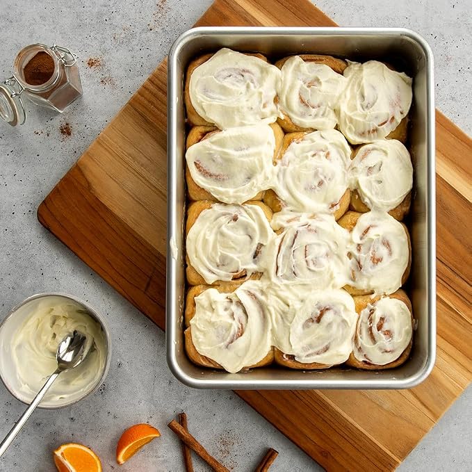 Nordic Ware Natural Aluminum Commercial Rectangular Cake Pan, Exterior dimensions 12.9 x 9.5 x 2.5 inches and interior dimensions 12.1 x 8.8 x 2.5 inches