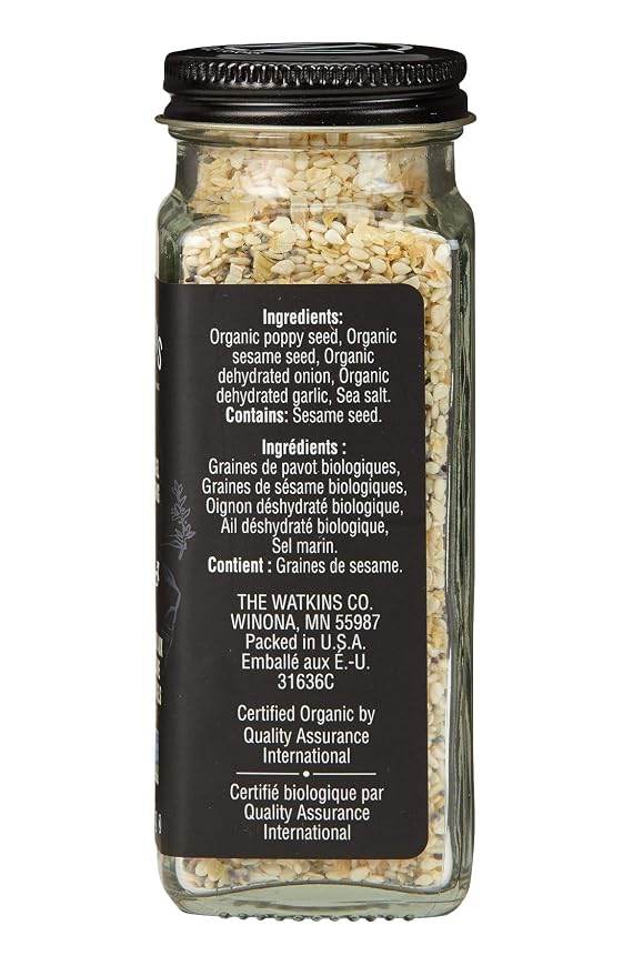 Watkins Gourmet Organic Spice Jar, Everything Bagel Sesame Seasoning Blend, 3.0 oz. Bottle, 3-Pack
