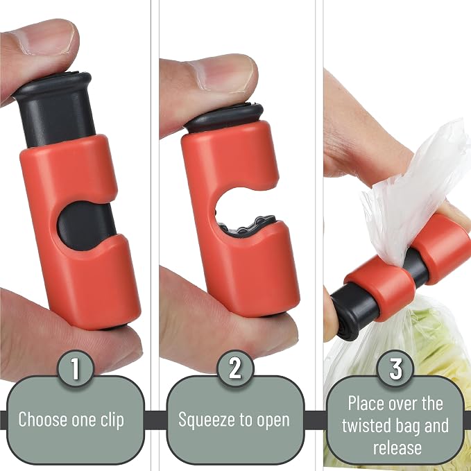 Mr. Pen- Squeeze and Lock Bread Bag Clips, 2.4 Inch, 8 Pack | Multicolor Squeeze Lock Clips, Reusable Bag Closures for Bread, Snacks, Coffee, Food Storage, Fits Thick and Thin Bags