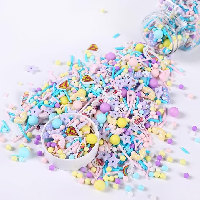 Unicorn Sprinkles Mix | Pink Blue Purple Rainbow | Sprinkles for Cake Decorating | Cupcake Toppers | Ice Cream | Cookie | Fancy Candy | 3.52oz