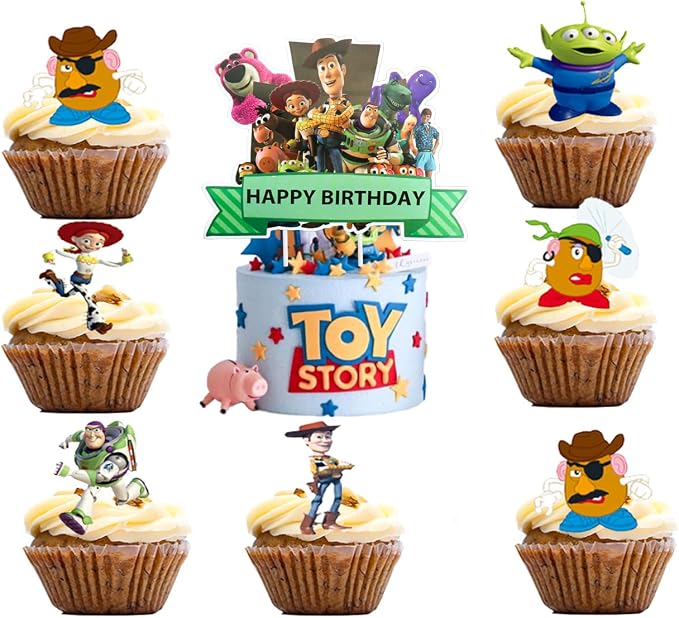 25PCS Cake Toppers Cupcake Toppers Cake Decorations Birthday Party Supplies Decorations (Style 7)