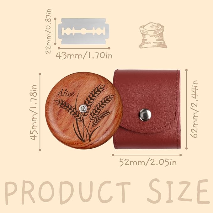Personalized UFO Bread Lame Engraved Dough Scoring Tool with Name for Sourdough Artisan Bread Baguettes Ergonomic Design Stainless Steel Blade Gift for Home Bakers & Baking Enthusiasts (Flower)