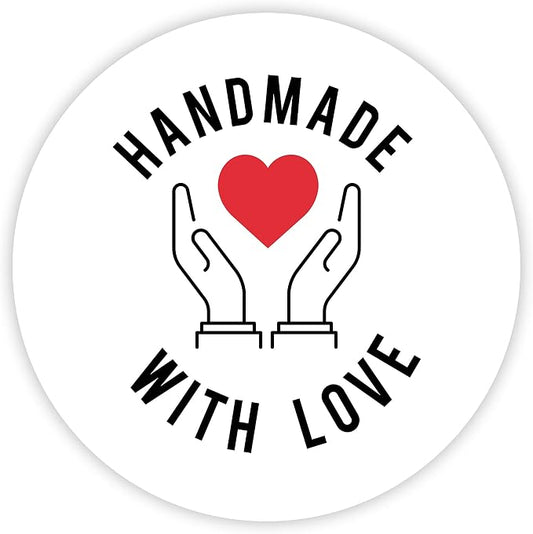 Andaz Press Round Small Business Sticker Labels, 120-Pack, Handmade With Love, Product Labels, Thank You Stickers for Packaging