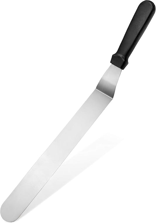 New Star Foodservice Angled Icing Spatula, 14 Inch Blade, 19 Inch Overall, Bakery-Grade Stainless Steel Offset Spatula for Large Cakes