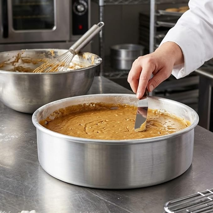 TrueCraftware- 14" X 4" Aluminum Round Layer Cake Baking Pan 0.90MM- Bakeware for Cake Pizza Layer Cake Pans Easy Releasing Cake Baking Round Pans Tin Cheesecake Mold for Home Kitchen Restaurants