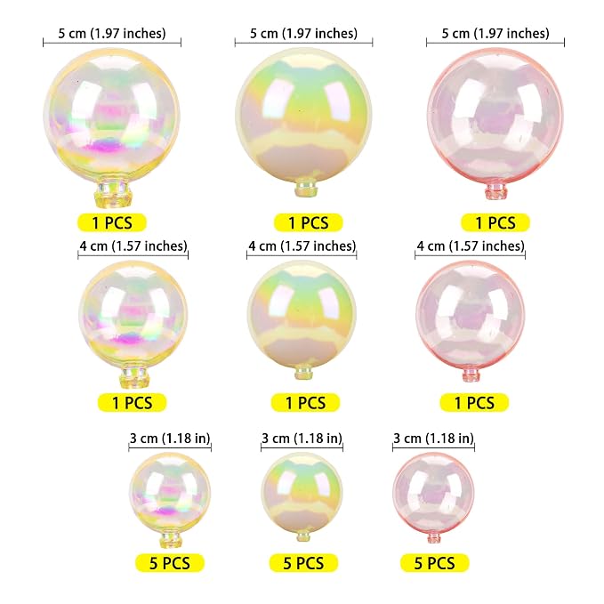 Gyufise 21Pcs Colorful Balls Cake Toppers Clear White Pink Mini Balloons Cupcake Topper DIY Cake Insert Topper Balls Cake Decorations for Wedding Anniversary Baby Shower Birthday Party Supplies