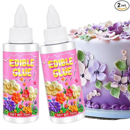 Edible Glue - 5 oz/140ml Super Adhesive Fondant Flowers Edible Adhesive for Cake Decorating, Food-Safe Fast Drying Edible Glue for Fondant, Icing, Sugar Sheets, Cookie, Gingerbread House Decorations