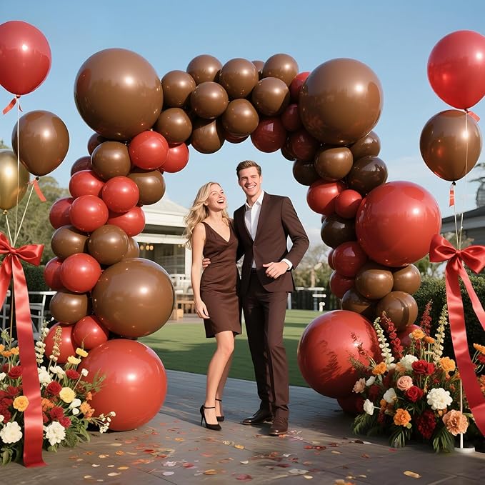 KAWKALSH Brown Balloon Arch Kit 111Pcs 18 12 5 Inch Latex Party Balloons Garland for Birthday Baby Shower Wedding Engagement Anniversary Christmas Party Decorations