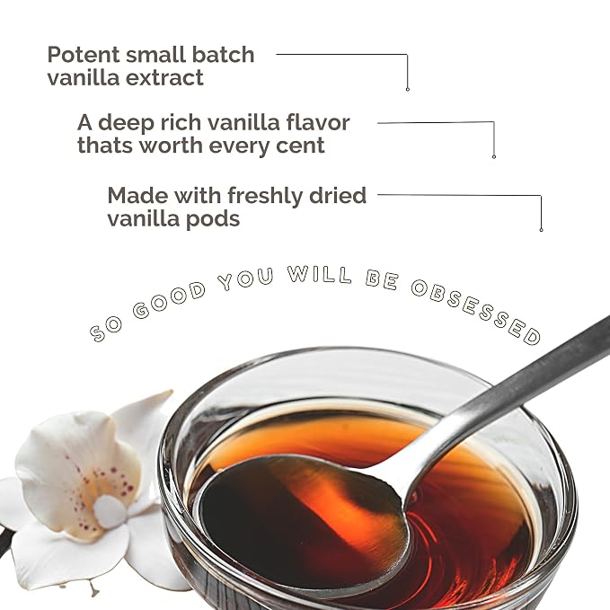Pure Vanilla Extract for Baking 4 oz - Gourmet Vanilla Made from Real Vanilla Beans for Desserts and Baking Sweets