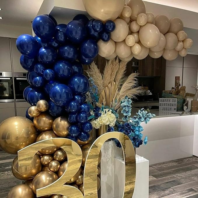 Voircoloria 105pcs Navy Blue Balloons 12inch Dark Blue Balloons for Birthday Graduation Baby Shower Anniversary New Year Party Holiday Decorations