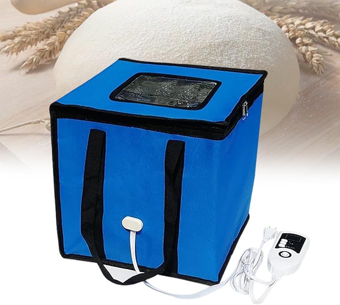 Pizza Dough Proofing Box, Foldable Bread Proofer, Adjustable Temperature, Easy to Clean, Bread Proofing Box for Making Cakes, Bread, Biscuits Blue L