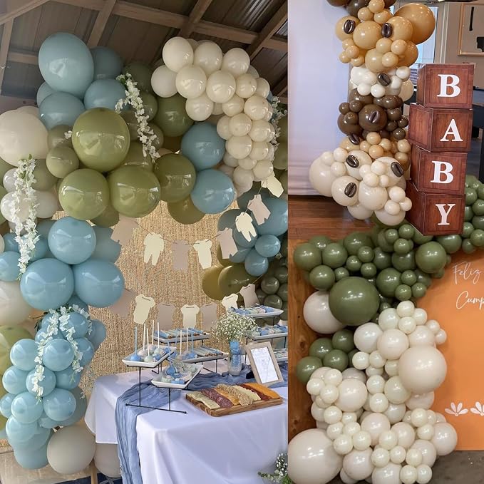 104pcs Sand White Balloons - 18/12/10/5 Inch Cream Beige Neutral Latex Balloons Garland Arch Different Sizes Pack for Boho Weddings, Baby Showers,Gender Reveals, Birthdays