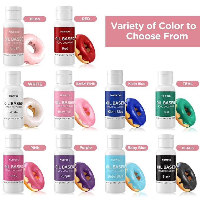 Oil Based Food Coloring for Chocolate - 30 Milliliters Upgraded Blush Oil Food Color for Baking Cake Decorating, Edible Food Dye for Candy Melts Cookies Easter Egg Icing Fondant Meringues