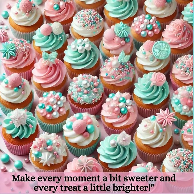 Confect Sprinkles - Love Disco Balls Sprinkles – Pink & Mint Pearl Mix, Decorative Cake Sprinkles for Cupcake & Cake Decoration – Vegan, Gluten-Free, Nut-Free, Soy-Free, Dairy-Free, Palm Oil-Free - 4.2 Oz