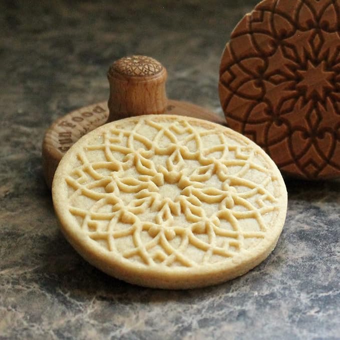 Wood Cookie Stamp, 2.5 Inch (Stained Glass Window CS-011)
