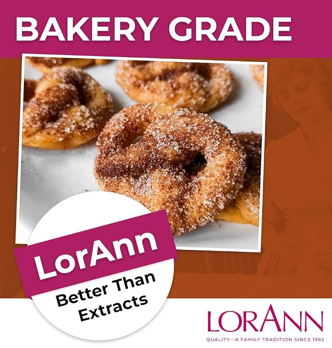 Lorann Oils Cinnamon Spice Bakery Emulsion: True Cinnamon Essence, Perfect for Enhancing Spiced Undertones in Baked Goods, Gluten-Free, Keto-Friendly, Cinnamon Extract Alternative for Your Kitchen