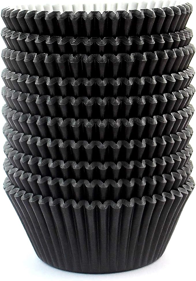 Standard Size Baking Cups Cupcake Liners 200 Pcs (Black)
