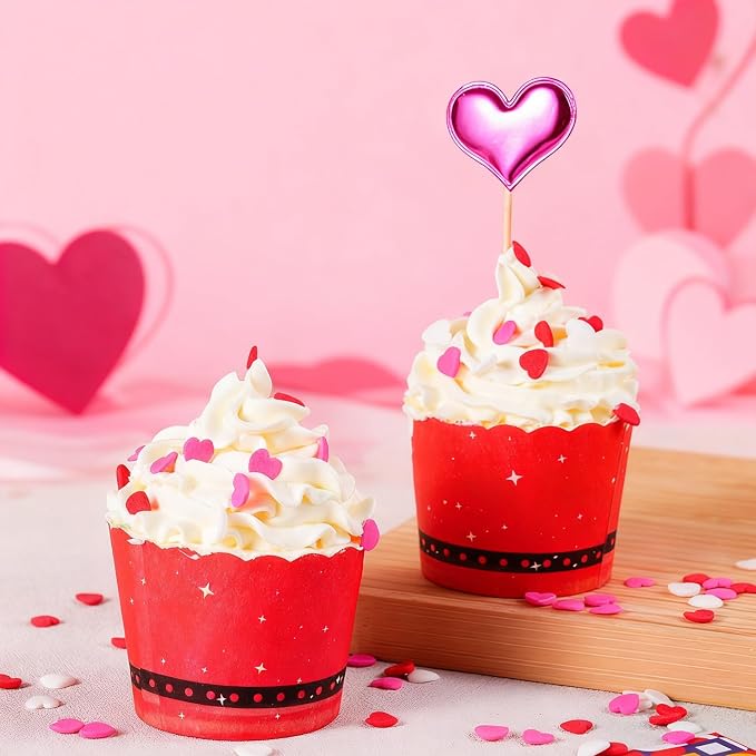 Valentines Sprinkles for Baking, 7oz Pink White and Red Heart Sprinkles for Cake Decorating, Valentine Sprinkles for Cookies, Cake, Cupcake, Ice Cream, Strawberries Toppings